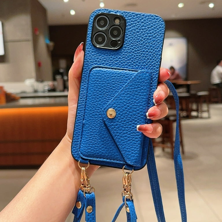 Luxury Crossbody Strap Leather Card Slot Pocket Wallet Case For iPhone 11 12 13 14 15 Pro Max Plus Lanyard Phone Bag Cover Purse
