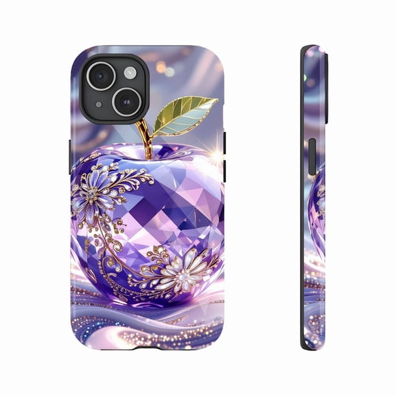 Luxury Crystal Apple Phone Case for Women Elegant Floral Gold Trim Decorated Gift for Her Compatible with iPhone 11/12/13/14/15/16 (Pro Max/Plus)