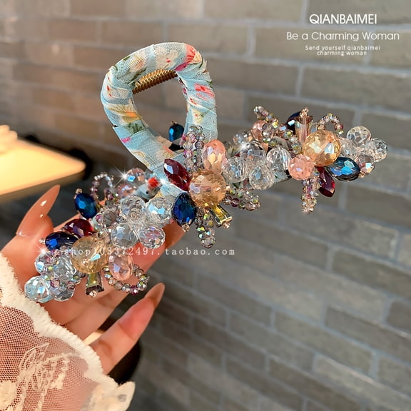 "Luxury Crystal Claw Clip Large Hair Clip for Women, Heavy-Duty Rhinestone Hair Claw for Updos & Half-Up Styles"