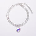 thumbnail image 1 of Luxury Crystal Pet Necklace Adjustable Rhinestone Dog Collar with Heart Pendant for Small Dogs Cats and Wedding Party Events, Purple L, 1 of 6