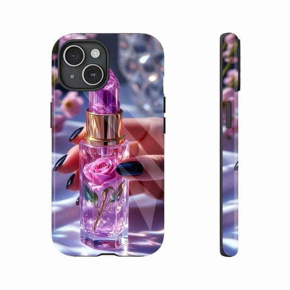 Luxury Crystal Rose iPhone Case for Women, Elegant Transparent Design with Realistic Rose Detail, Valentine's Day or Birthday Gift, Durable Protective Cover - Compatible with iPhone 11/12/13/14/15/16