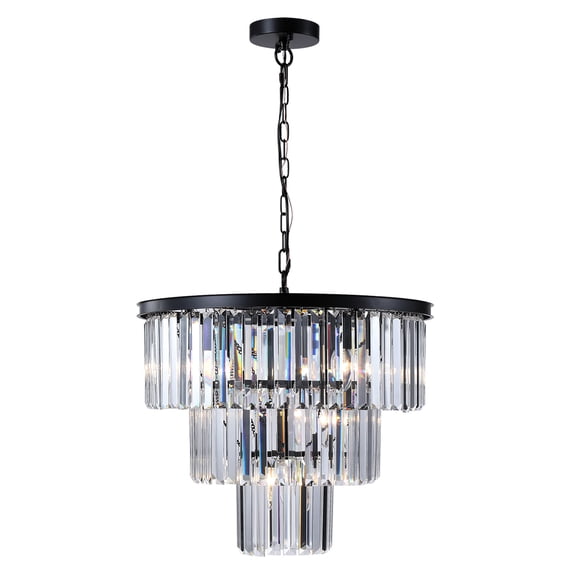 Luxury Crystal Round Chandelier, 3-Layer Cake Ceiling Light Fixture, Hotel Villa Custom Lighting,