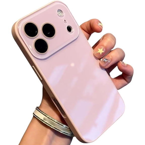 Luxury Crystal Texture Mobile Phone Case, Skin-Feeling Solid Color, Luxury Crystal Phone Case Full Lens Protection for iPhone 17/17Pro/17Pro Max (C,for 17 Pro)