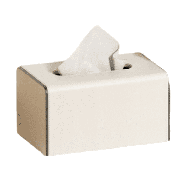 Luxury Custom Leather Tissue Box for Living Roomwhite