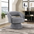 thumbnail image 1 of Luxury Dark Gray Corduroy Swivel Chair, Solid Wood Base, Home Decoration Modern Frame, Furnishing, 1 of 6