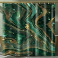 Luxury Dark Green and Gold Marble Glitter Shower Curtain Unique