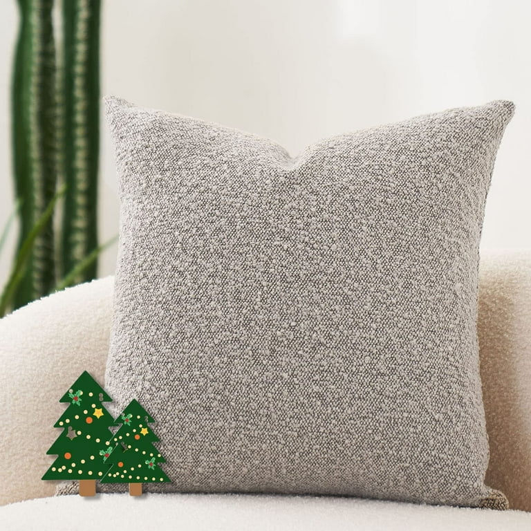 Luxury Decorative Throw Pillow Cover 18 x 18 Inch Textured Boucle