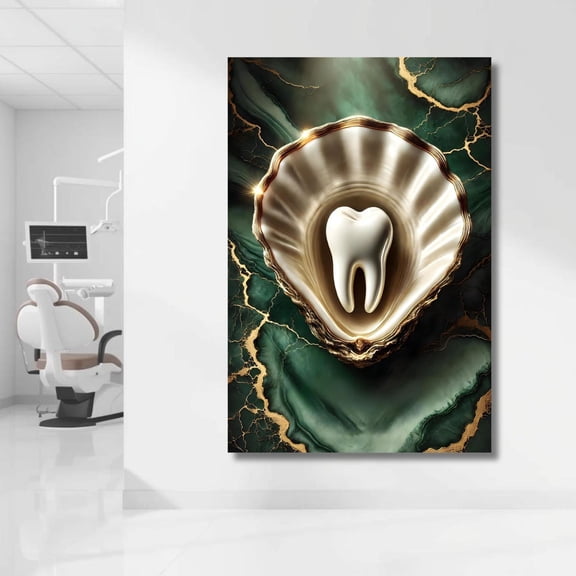 Luxury Dental Tooth Wall Art Print, Unframed Paper Poster 8x10in