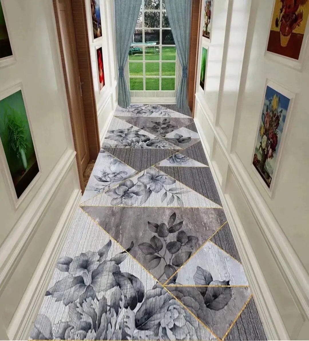 Luxury Design Long Carpet Runner for Corridor Hallway Decor Nonslip
