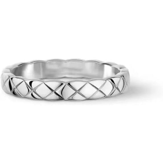 Luxury Designer 18K Gold Plating Crush Ring Surface Width Narrow 3.5mm Medium 7mm Wide 11mm Lozenge Pattern Cross Ring for Women Men Classic Simple Fashion