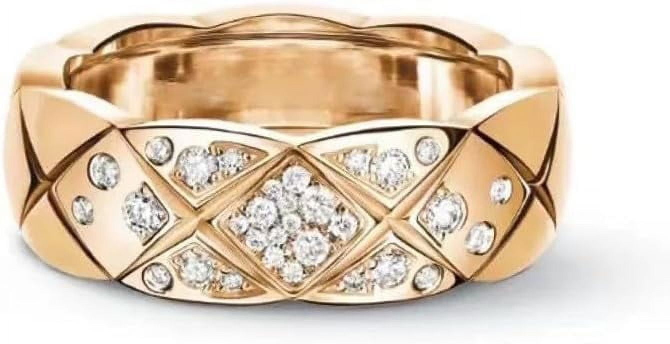 Luxury Designer 18K Gold Plating Crush Ring Surface Width Narrow 3.5mm ...