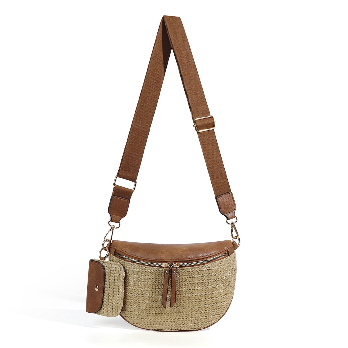 Luxury Designer Bum Bags for Women with small bag Checkered Crossbody Fanny Packs PU Leather Cross Body Bum Purse Belt Bag Bumbags for Work Shopping Daily
