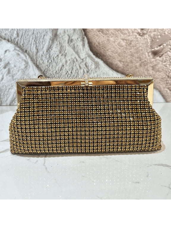 Luxury Designer Women's Handbag Crystal Shiny Rhinestones Casual Totes Diamond Evening Clutch Bling Sparkle Purse For Wedding Daily use Party Shoulder Bag Elegant Compact Practicality Accessory