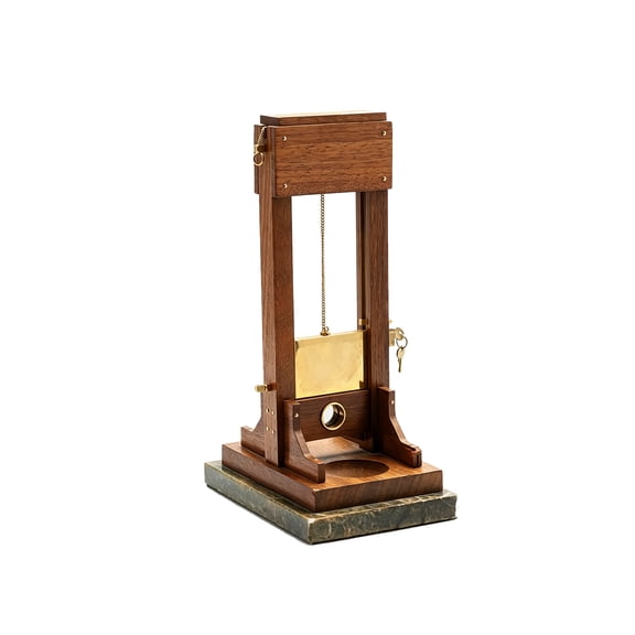 Luxury Desktop Cigar Cutter Guillotine, Table Top Cigar Cutter with Backstop & Catch Tray, Precision Cigar Guillotine Trimmer, Vintage Desk Cigar Accessory Gift for Men