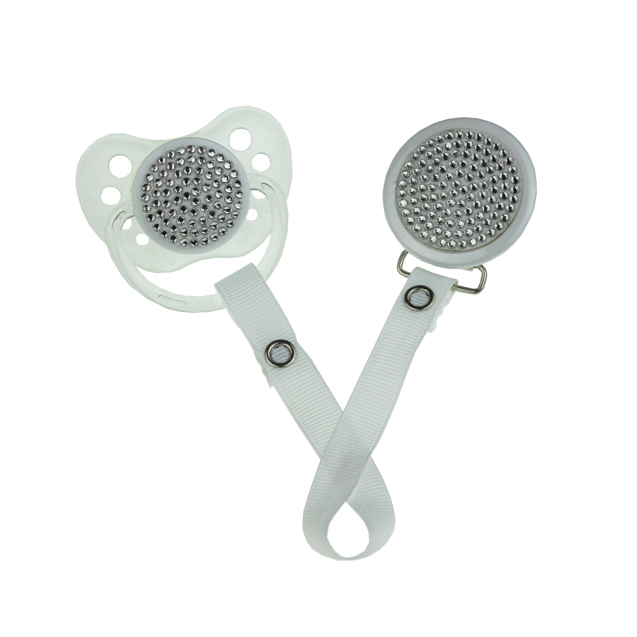 Luxury Diamond Collection Pacifier & Clip Set