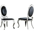 thumbnail image 1 of Luxury Dining Chairs Set of 2, Oval Back PU Upholstered Chairs with Stainless Steel Cabriole Legs, Dining Chairs for Kitchen, Living Room, Office, 1 of 7