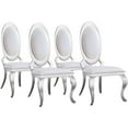 thumbnail image 1 of Luxury Dining Chairs Set of 4, Oval Back PU Upholstered Chairs with Stainless Steel Cabriole Legs, Dining Chairs for Kitchen, Living Room, Office, 1 of 7