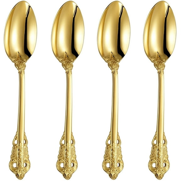 Luxury Dinner Spoon, Set of 4, 18/10 Stainless Steel Tablespoons, Silverware Spoon Set, Mirror Polished, 7.8 Inches (Silver)