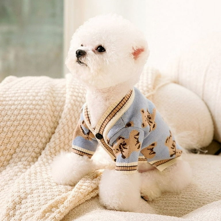 Luxury Dog Clothes Striped Cardigan Sweater for Chihuahua and Bichon Frise Walmart