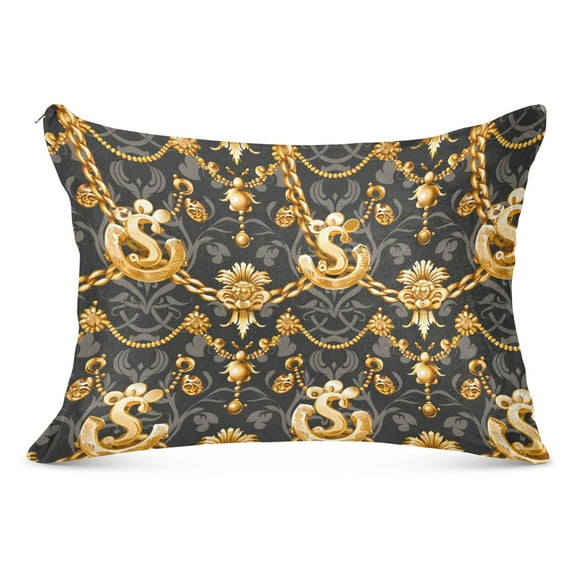 Luxury Dollar Chain Plush Pillow Cases Standard Size Ultra Soft Warm Pillowcases with Zipper 20"x26"