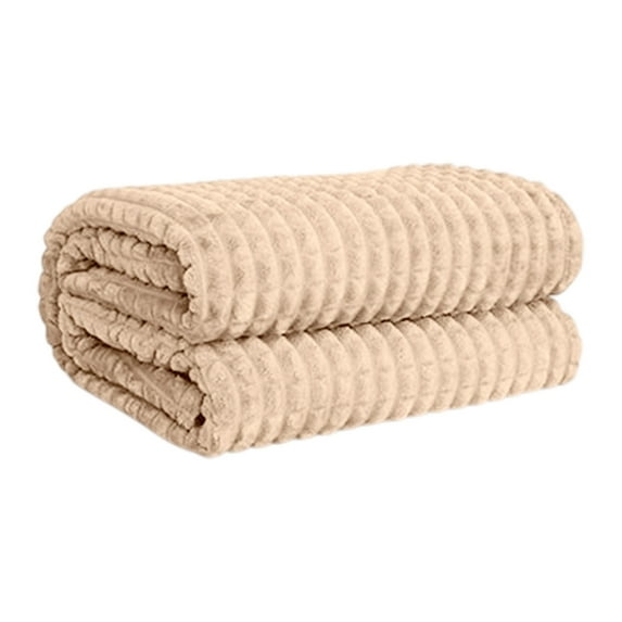 Luxury Double Layer Fleece Blanket Soft Warm Solid Color Nap Sofa Bed Cozy Interior Accessory