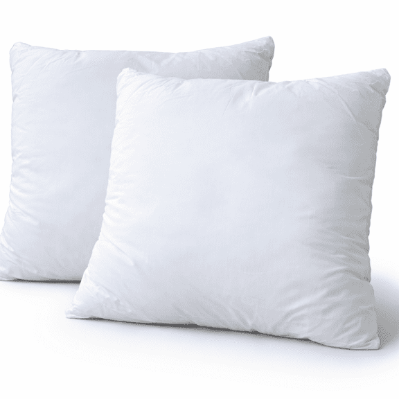Continental Bedding Luxury Microfiber Throw Pillow Insert – 250 Thread Count 100% Cotton Shell – Plush Decorative Cushion Insert for Sofa, Bed & Home Décor - 16x16 inch - 2 Pack