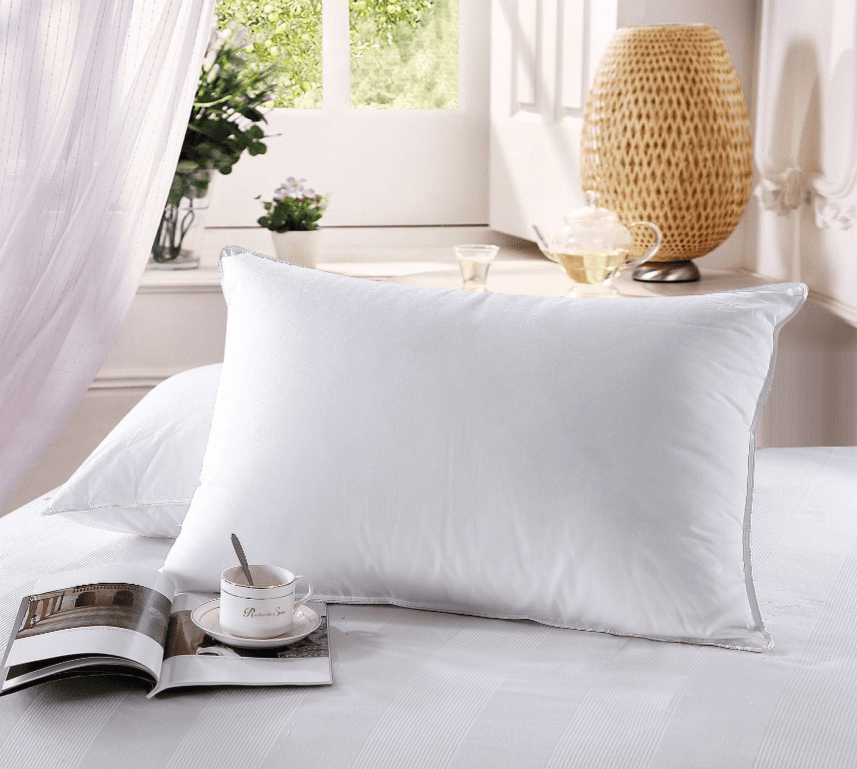 Firm 700 Fill Power Luxury White Duck Down Bed Pillow - King - White