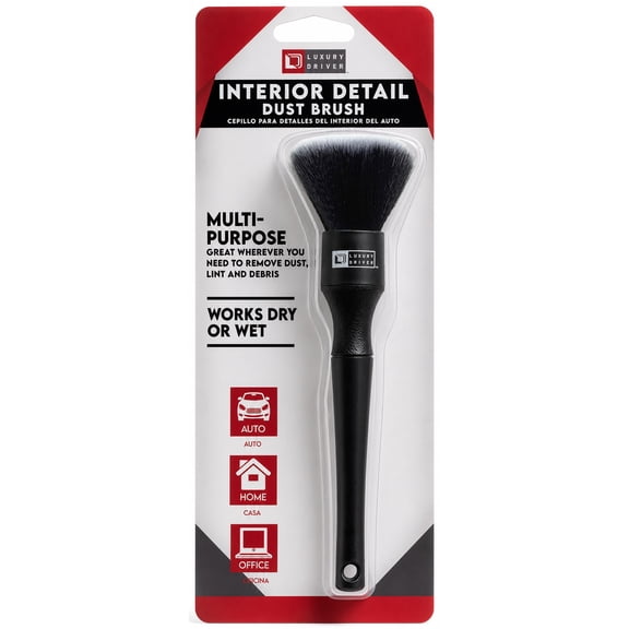 Luxury Driver: Interior Detail Dust Brush - Multi-Purpose Wet & Dry Detailing Brush for Auto, Home & Office, Cleaning Tool, Ultra Soft Bristles