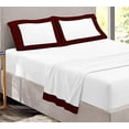 thumbnail image 1 of Luxury Dual Tone Sheet Sets of 4 Piece, 100% Egyptian Cotton 15" Deep Pockets, Two-Tone Color Long Staple Cotton Bedding Sets 400TC Soft & Breatheable - Burgundy & White Solid, Twin-XL Size., 1 of 5