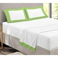 thumbnail image 1 of Luxury Dual Tone Sheet Sets of 4 Piece, 100% Egyptian Cotton 24" Deep Pockets, Two-Tone Color Long Staple Cotton Bedding Sets 400TC Soft & Breatheable - Sage & White Solid, Cal-King Size., 1 of 5