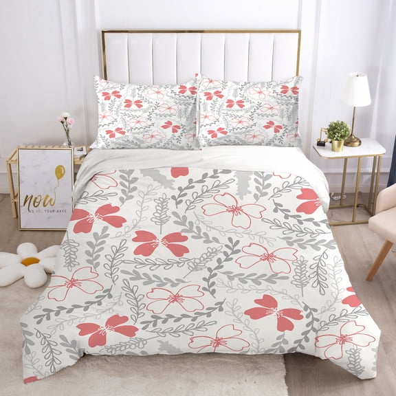 Luxury Duvet Cover Set Home Textiles Flower Painting Comforter Cover Set with Pillowcase Home Bed Set,Twin (68"x86")
