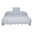 thumbnail image 1 of Luxury Duvet Cover and Sham Set Soft Washed Cotton Bowknot Light Gray Twin, 1 of 7