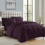 Luxury 7 Piece Bed-in-a-Bag Down Alternative Comforter and Sheet Set - Eggplant - King