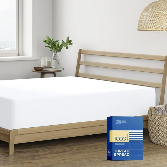 Luxury Egyptian Cotton California King Fitted Sheet Only - 1000 Thread Count White Cal King Sheets Deep Pocket Fitted, Soft Cooling Sateen Weave Bottom Sheet - Fits 18" Deep Mattress