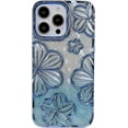thumbnail image 1 of Luxury Electroplated Flower Glitter Transparent Silicone Shockproof Case for iPhone Compatible with iPhone 12, Blue, 1 of 8