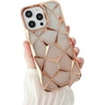 thumbnail image 1 of Luxury Electroplated Geometric Glitter Bling 3D Cube Diamond Soft Shockproof Case Compatible with iPhone 11 Pro Max, Glod, 1 of 9
