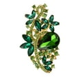 thumbnail image 1 of Luxury Emerald Bride Lady Rose Brooch Rhinestone Wedding Bouquet-Gold, 1 of 5