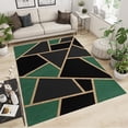 thumbnail image 1 of Luxury Emerald Green Area Rugs, Modern Geometric Gold Lines Washable Area Rug, Non-Slip Non-Shedding Carpet For Entryway Laundry Room Living Room 4 x 5ft, 1 of 6