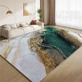 thumbnail image 1 of Luxury Emerald Green Marble Area Rugs 5x8 Rug Modern Abstract Ombre White Gold Rugs Non-Slip Washable Breathable Carpet for Living Room Bedroom Office Entrance Foyer, 1 of 6