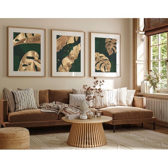 Luxury Emerald, Wall Art, Botanical Prints, Prints, Wall Art, Botanical Wall Art, Art Prints, Botanical Wall Art,Boho Leaf Prints, Stretched Canvas