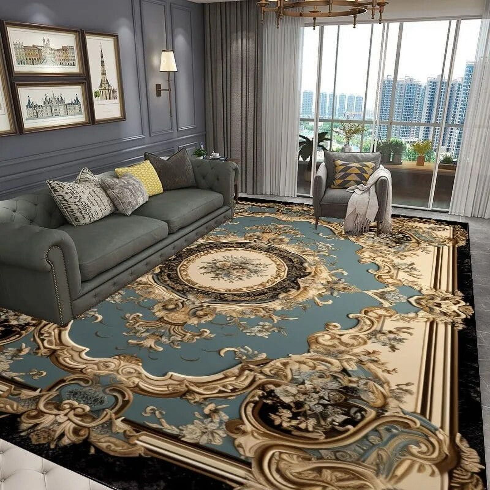 Luxury European Carpet for Living Room Retro Flower Decoration Floor ...