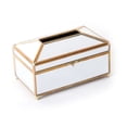 thumbnail image 1 of Luxury European Style Practical Mirror Glass Tissue Box Waterproof Paper Towel Holder Dressing Table Tray Home Decor - M, 1 of 4