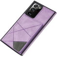 thumbnail image 1 of Luxury Exquisite Skin-Friendly PU Phone case with Versatile Card Holder Stand for Samsung Galaxy S22 S21 S20 Ultra Plus FE Protective Back Cover Soft Dropproof TPU Lining(Purple,S20), 1 of 8