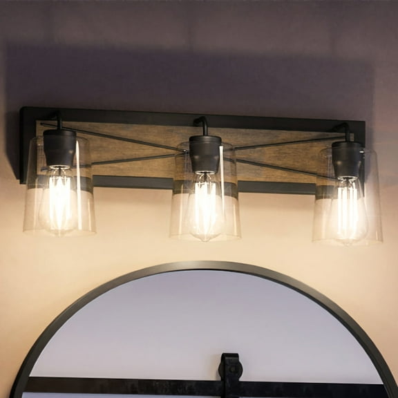 Luxury Farmhouse Bath Light, 8.25H x 24.75W, with Rustic Style, Olde Bronze, UHP3901 by Urban Ambiance