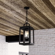 Luxury Farmhouse Pendant, 15.375H x 7W, with Modern Farmhouse Style, Midnight Black, UHP1388 by Urban Ambiance
