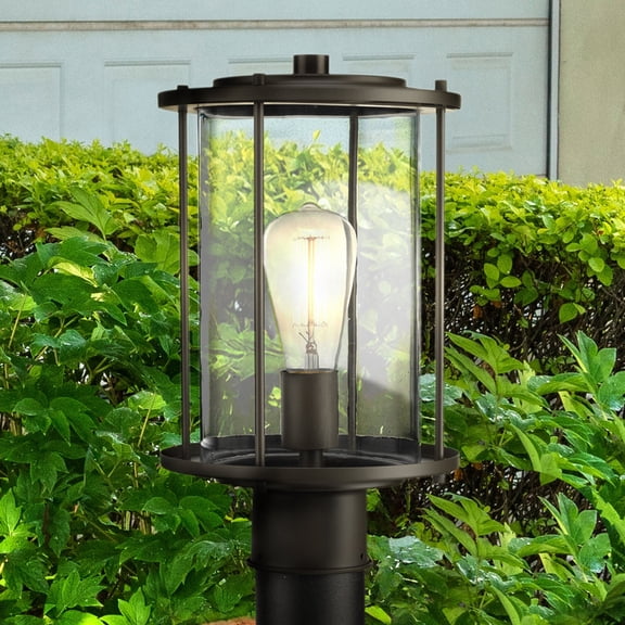 Luxury Farmhouse Post Light, Large Size: 13.5''H x 8''W, with Modern Farmhouse Style Elements, Antique Bronze Finish, UHP1520 from the Bankstown Collection by Urban Ambiance