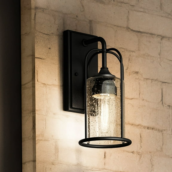 Luxury Farmhouse Wall Sconce, 12.75H x 6.125W, with Industrial Luxe Style, Midnight Black, UHP1300 by Urban Ambiance