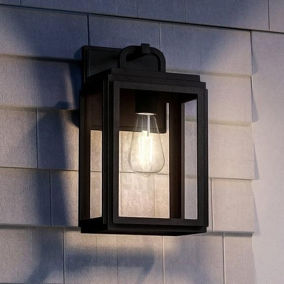 Luxury Farmhouse Wall Sconce, 13.625H x 7.125W, with Modern Farmhouse Style, Midnight Black, UHP1386 by Urban Ambiance