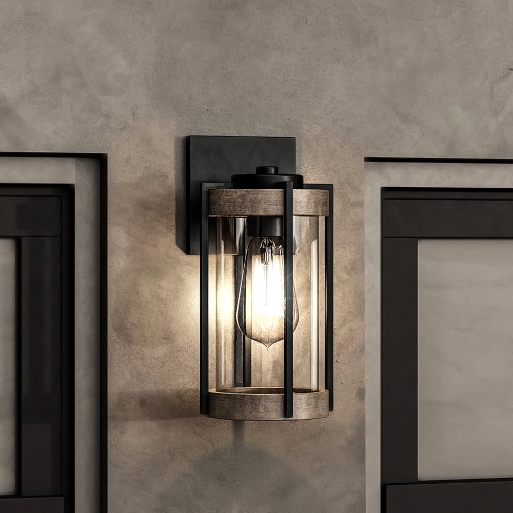 Luxury Farmhouse Wall Sconce, 13H x 6.375W, with Modern Farmhouse Style, Midnight Black, UHP1350 by Urban Ambiance