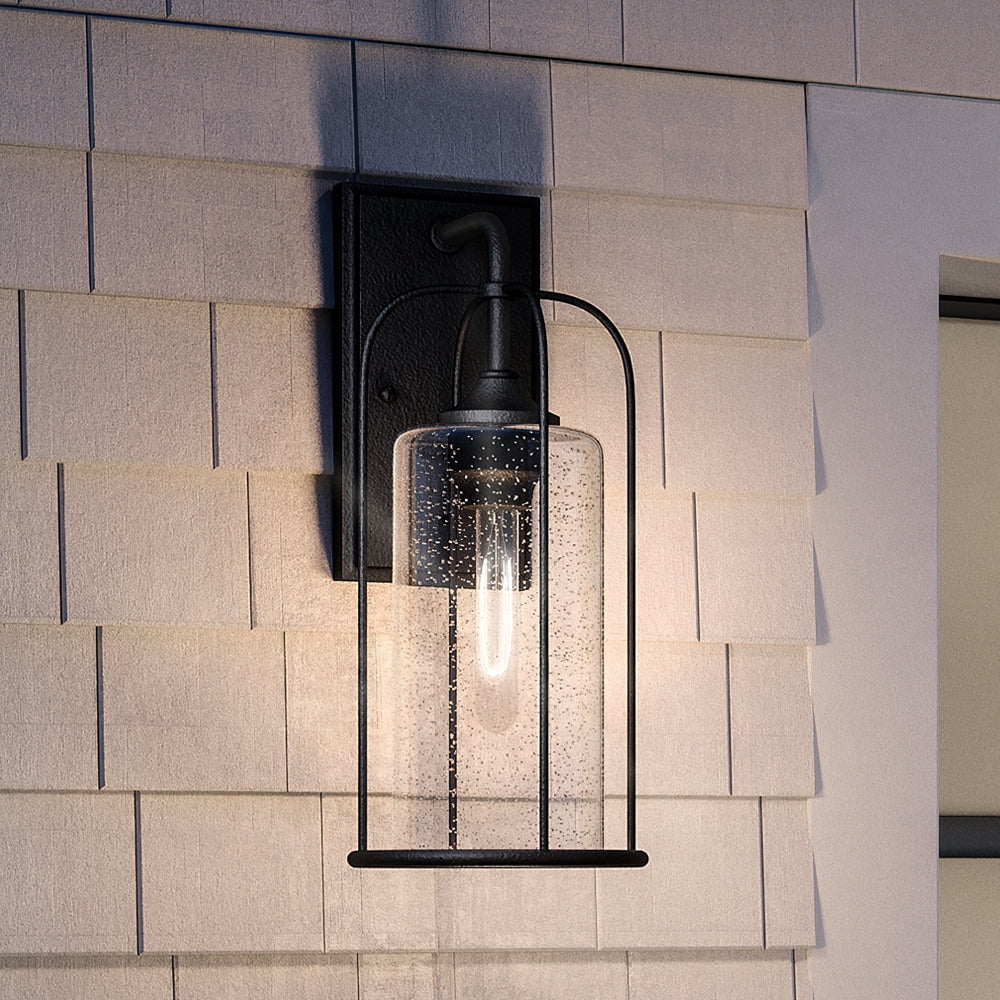 Luxury Farmhouse Wall Sconce, 19.375H x 8.5W, with Industrial Luxe Style, Midnight Black, UHP1302 by Urban Ambiance